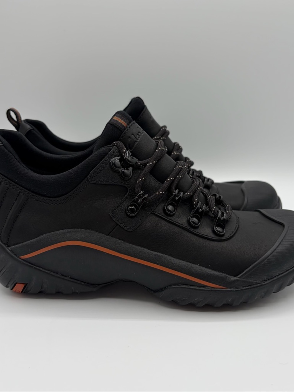 Clarks Muckers Waterproof Black Leather Sneakers Boots Outdoor Shoes Size 6 - Picture 2 of 14